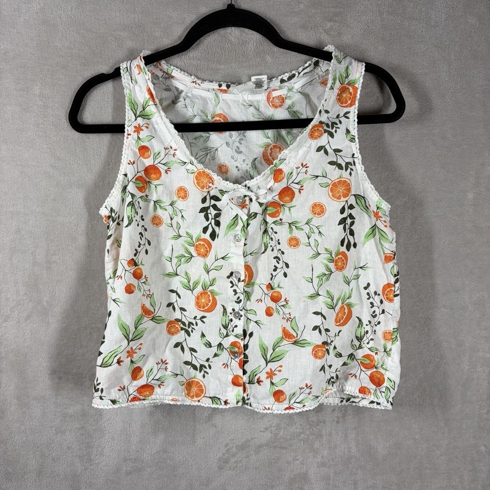 Joie Orange Citrus Fruit Tank Top Size S Whimsical Mediterranean Cottage Summer